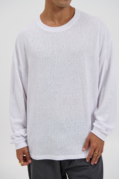 Enzyme Wash Long Sleeve Soft White