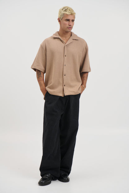 Chad Knitted Shirt Mocha - FINAL SALE