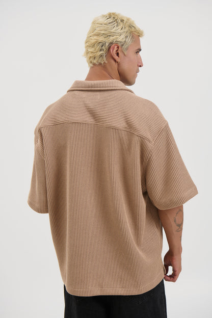 Chad Knitted Shirt Mocha - FINAL SALE