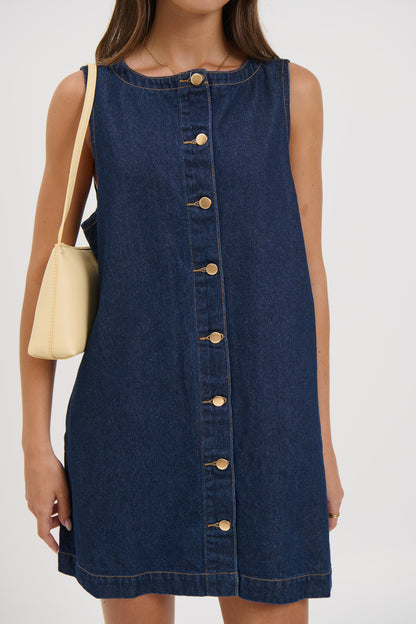 Jaymes Denim Dress Indigo - FINAL SALE