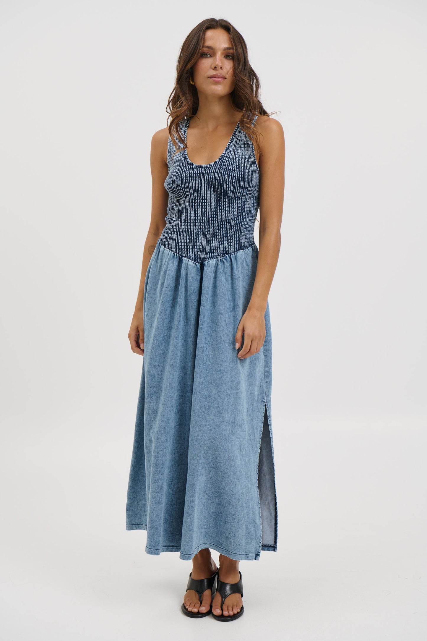 Hattie Maxi Dress Denim Blue - FINAL SALE