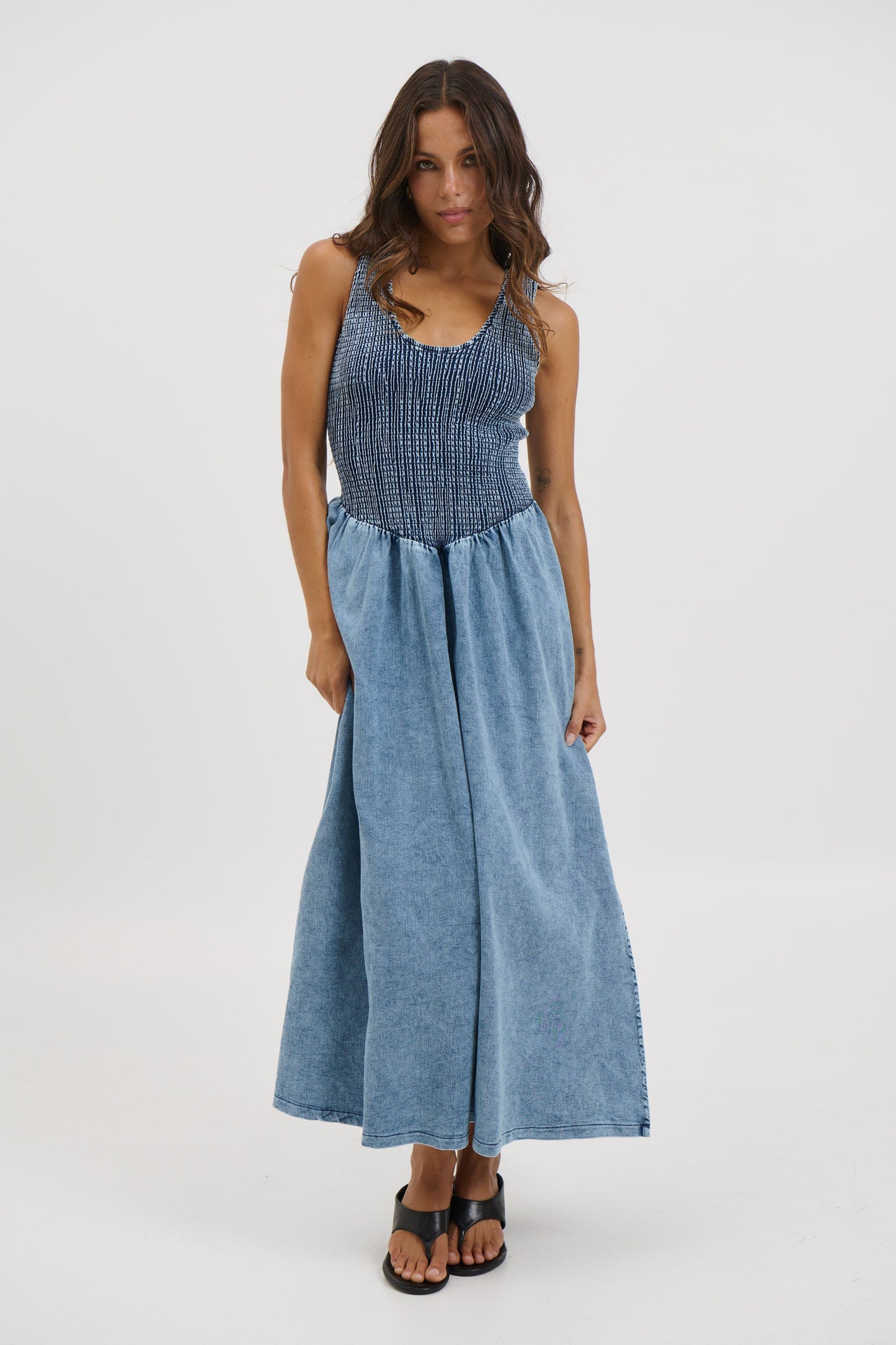 Hattie Maxi Dress Denim Blue - FINAL SALE