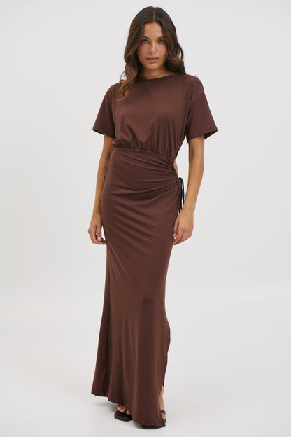 Denny Maxi Dress Chocolate - FINAL SALE