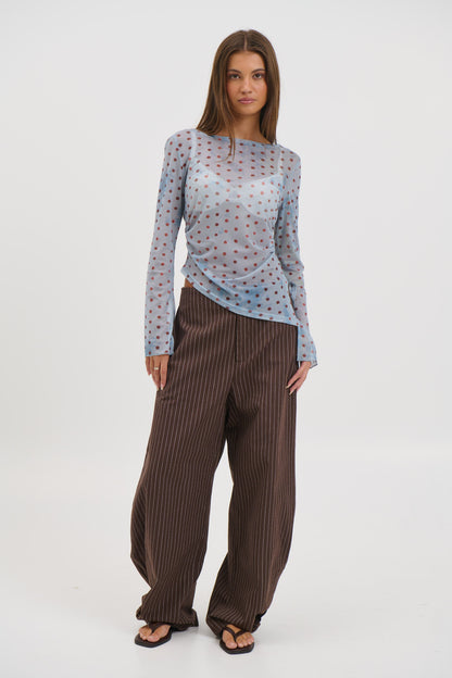 Lina Sheer Top Blue