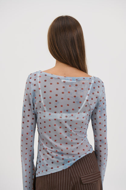 Lina Sheer Top Blue
