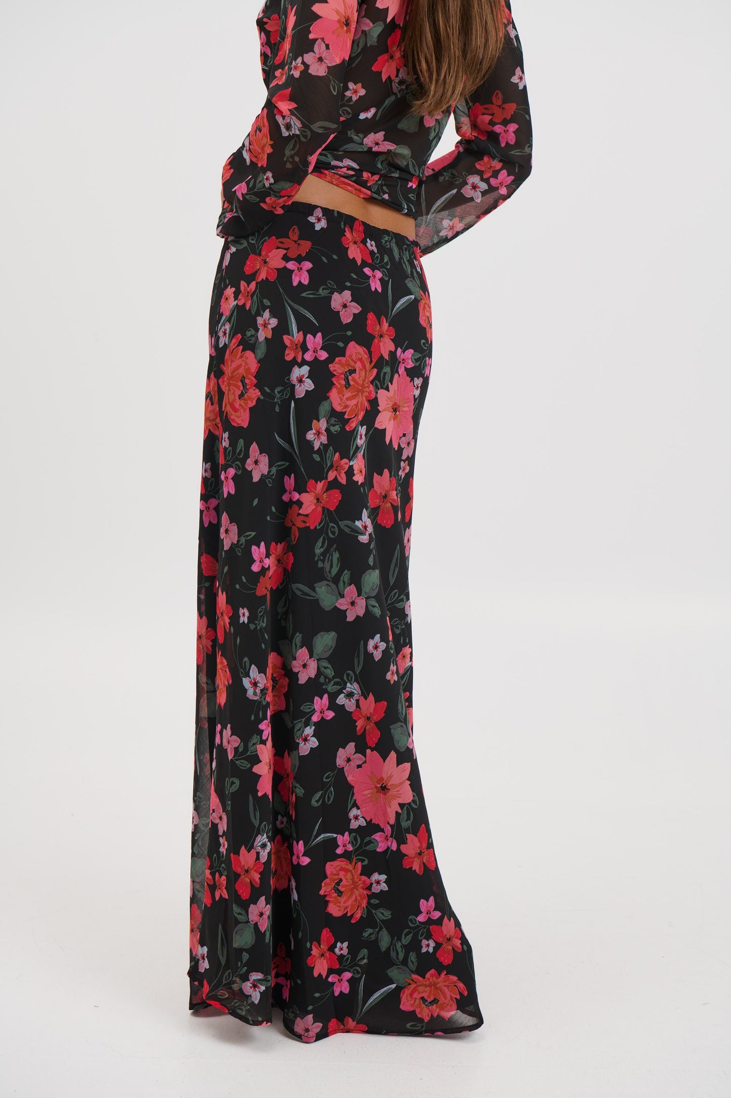 Angie Maxi Skirt Black Floral - FINAL SALE