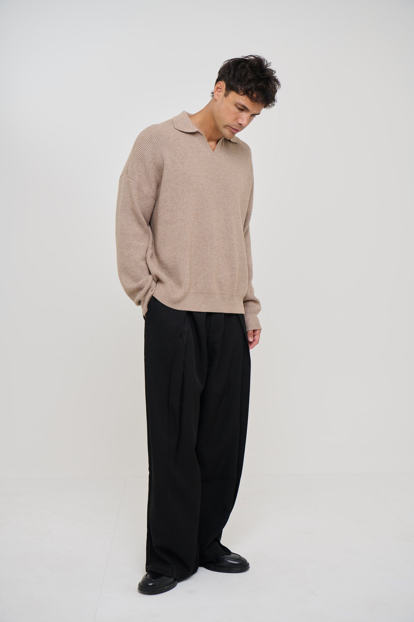 Jay Knitted Polo Oat