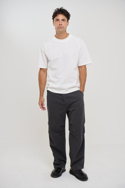 Baggy Knee Pleat Pant Charcoal - FINAL SALE
