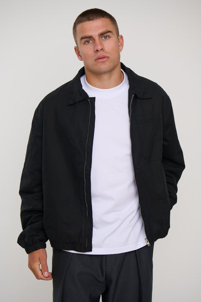 Charlie Soft Cotton Bomber Black