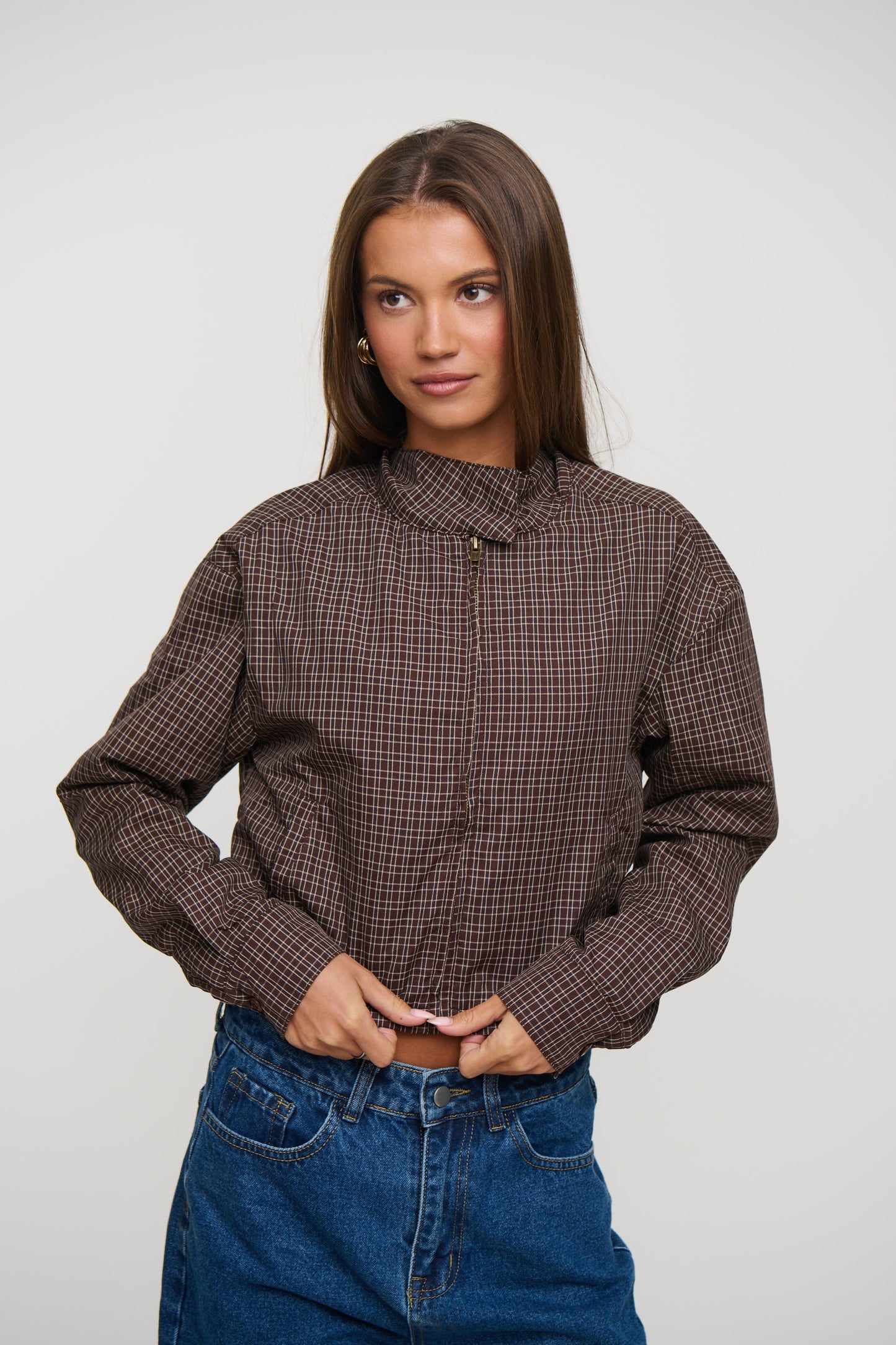 Aura Jacket Chocolate Plaid