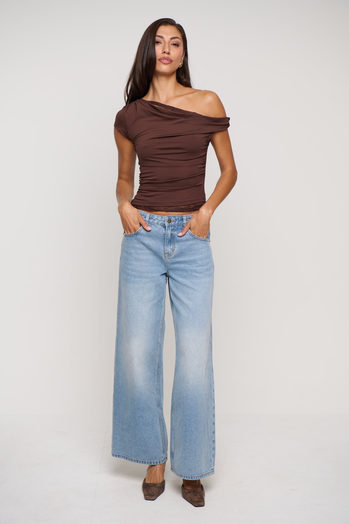 Belle Lace Top Chocolate