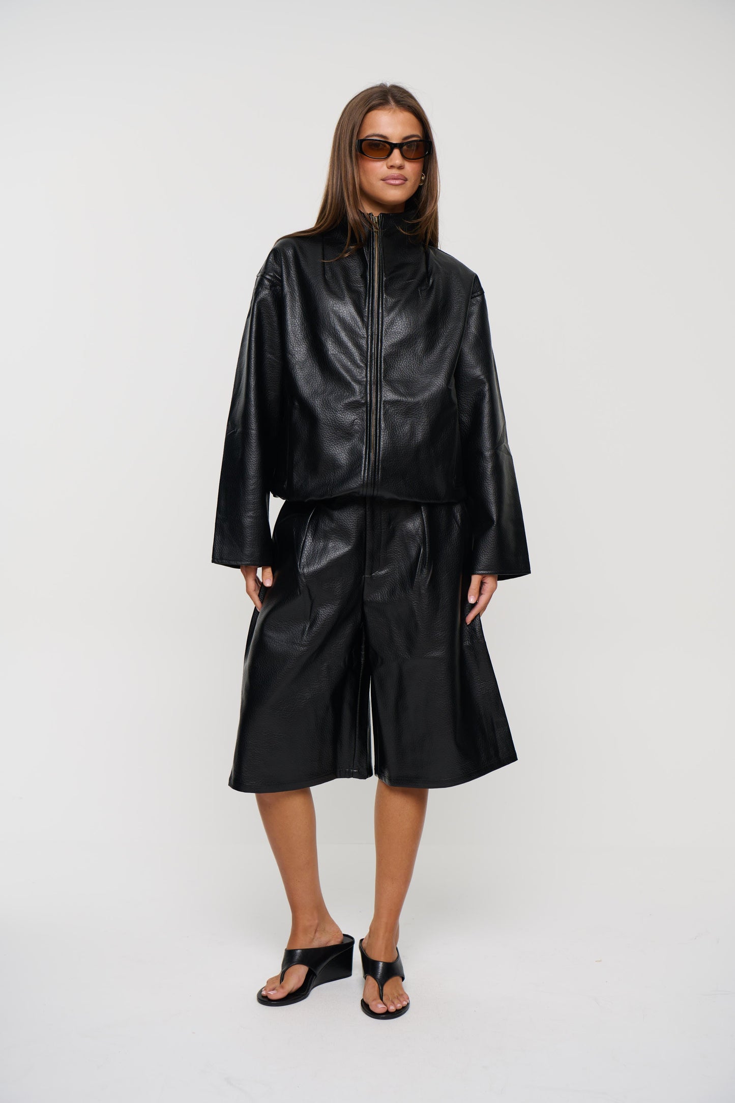 Flora Funnel Neck Jacket Black