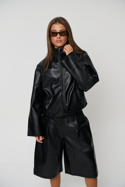 Flora Funnel Neck Jacket Black
