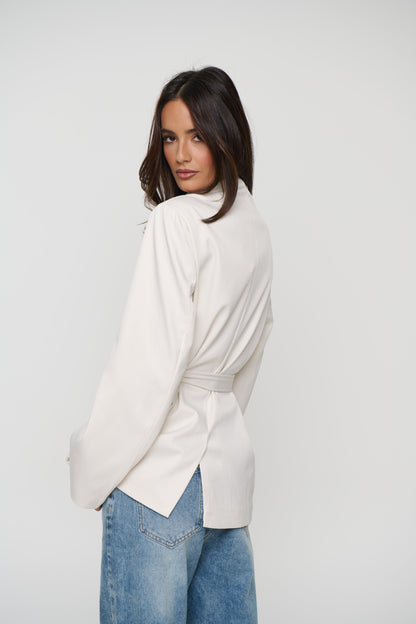 Alysha Collarless Blazer Ivory