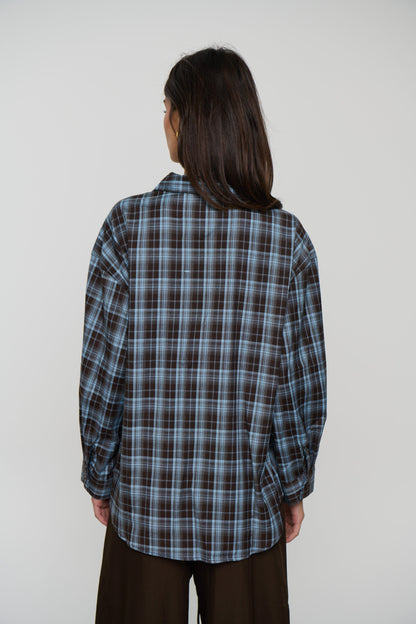 Cooper Shirt Chocolate/Sky