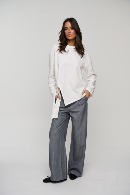 Jamie Pinstripe Pant Grey