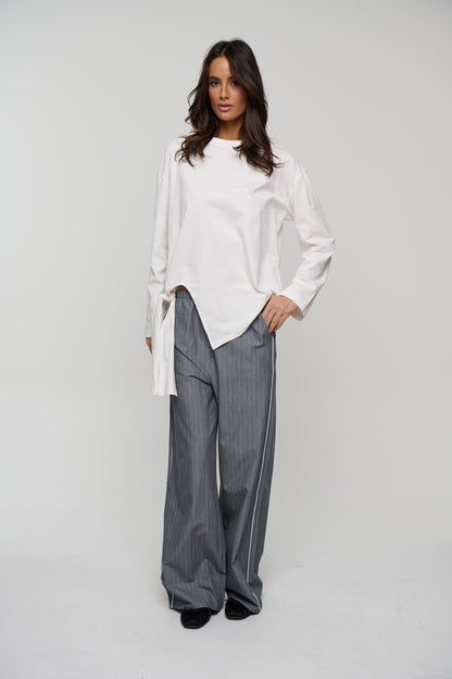 Jamie Pinstripe Pant Grey