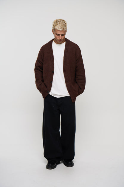 Knitted Oversize Cardigan Choc