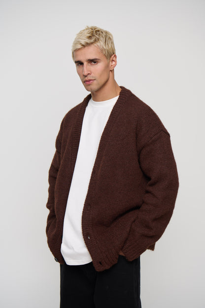 Knitted Oversize Cardigan Choc