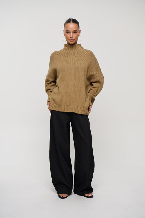 Layla Funnel Neck Knit Sand