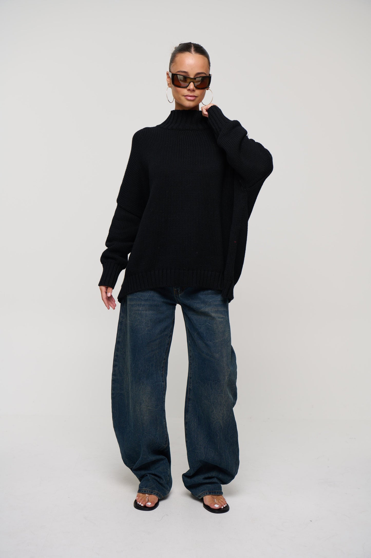 Layla Funnel Neck Knit Black