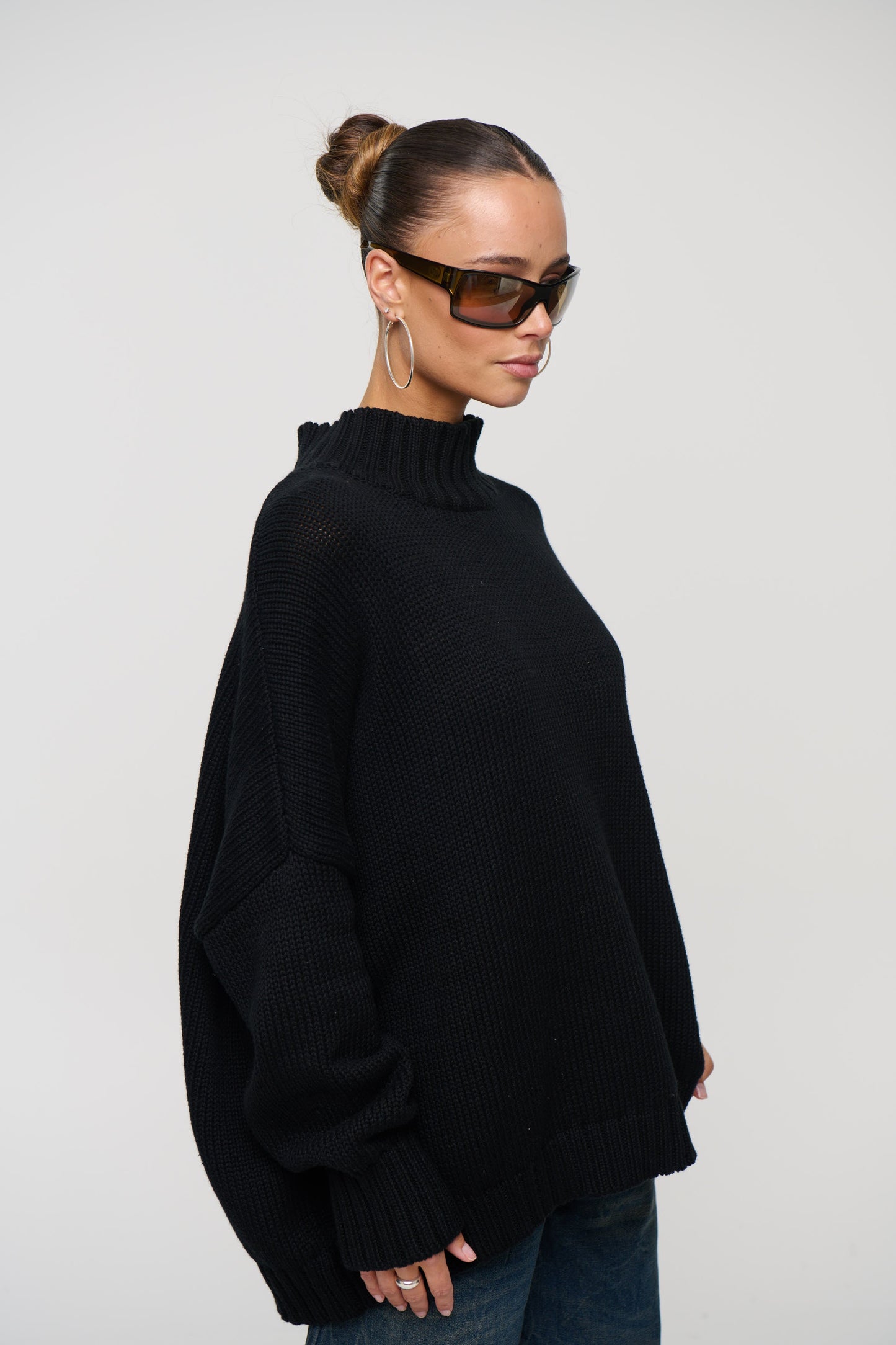 Layla Funnel Neck Knit Black