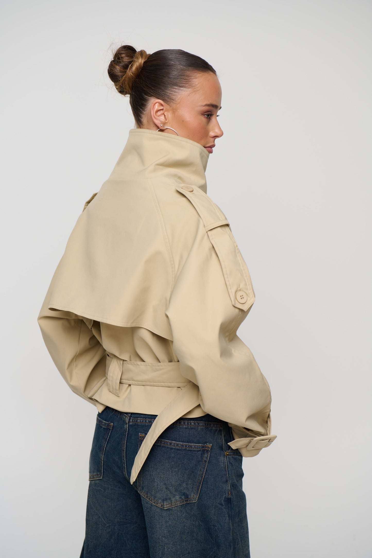 Blanc Cropped Trench Cream