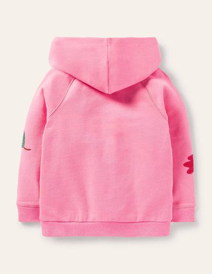 Appliqué Hoodie-Bright Petal Pink Squirrel