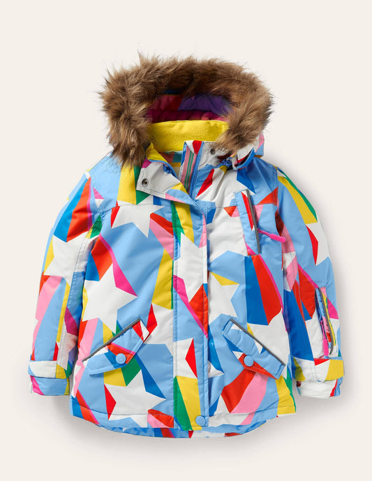 All-Weather Waterproof Jacket-Surfboard Blue Rainbow Star