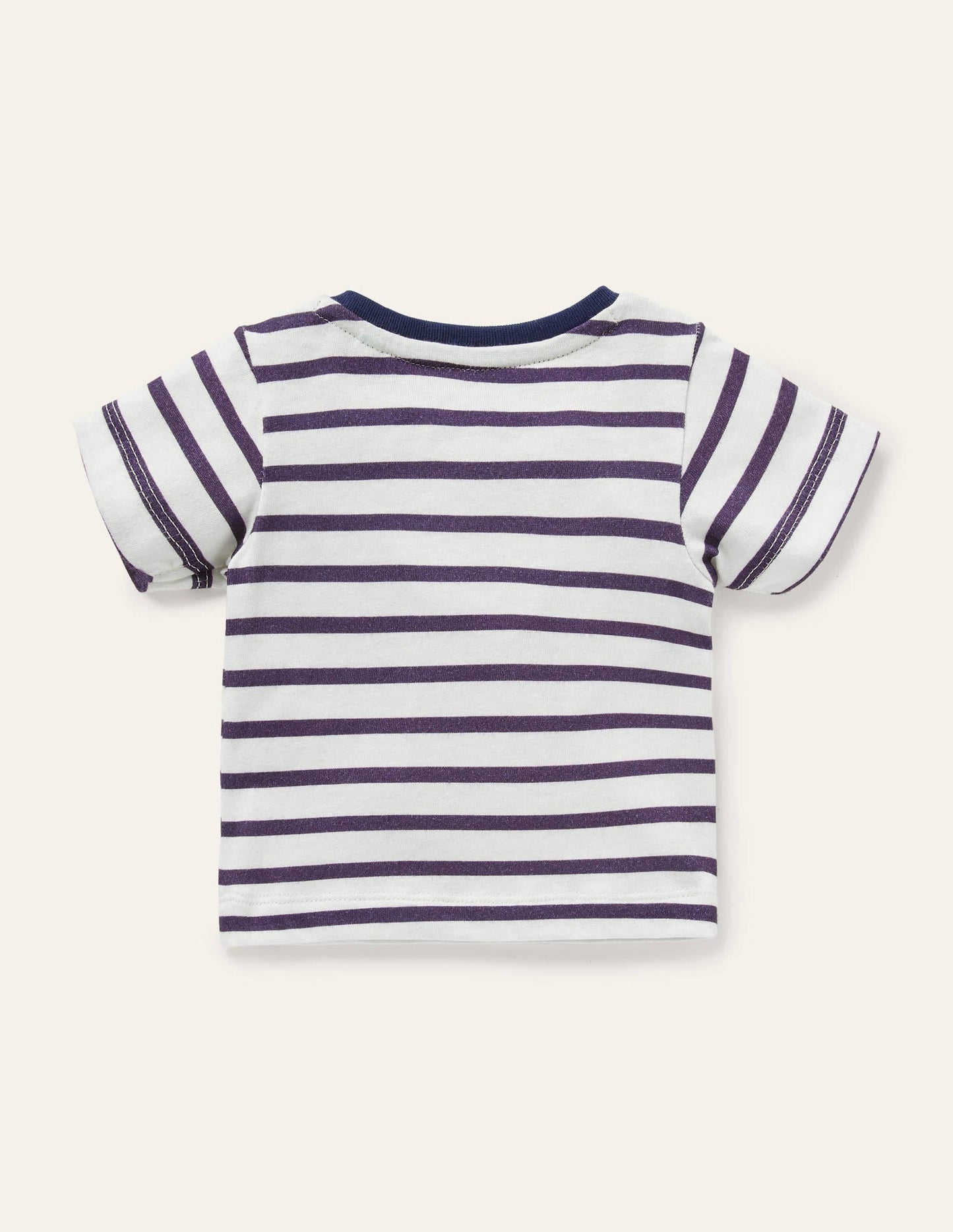 Appliqué Animals T-shirt-Ivory/Starboard Blue Crocodile