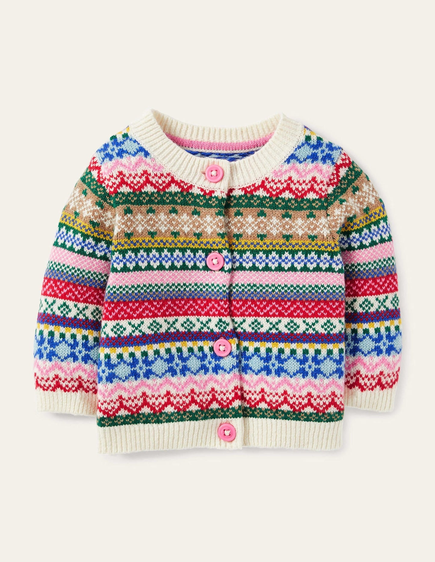 All-over Fair Isle Cardigan-Multi