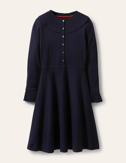 Abercorn Knitted Dress-Navy