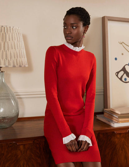 Beatrice Knitted Dress-Blazer Red