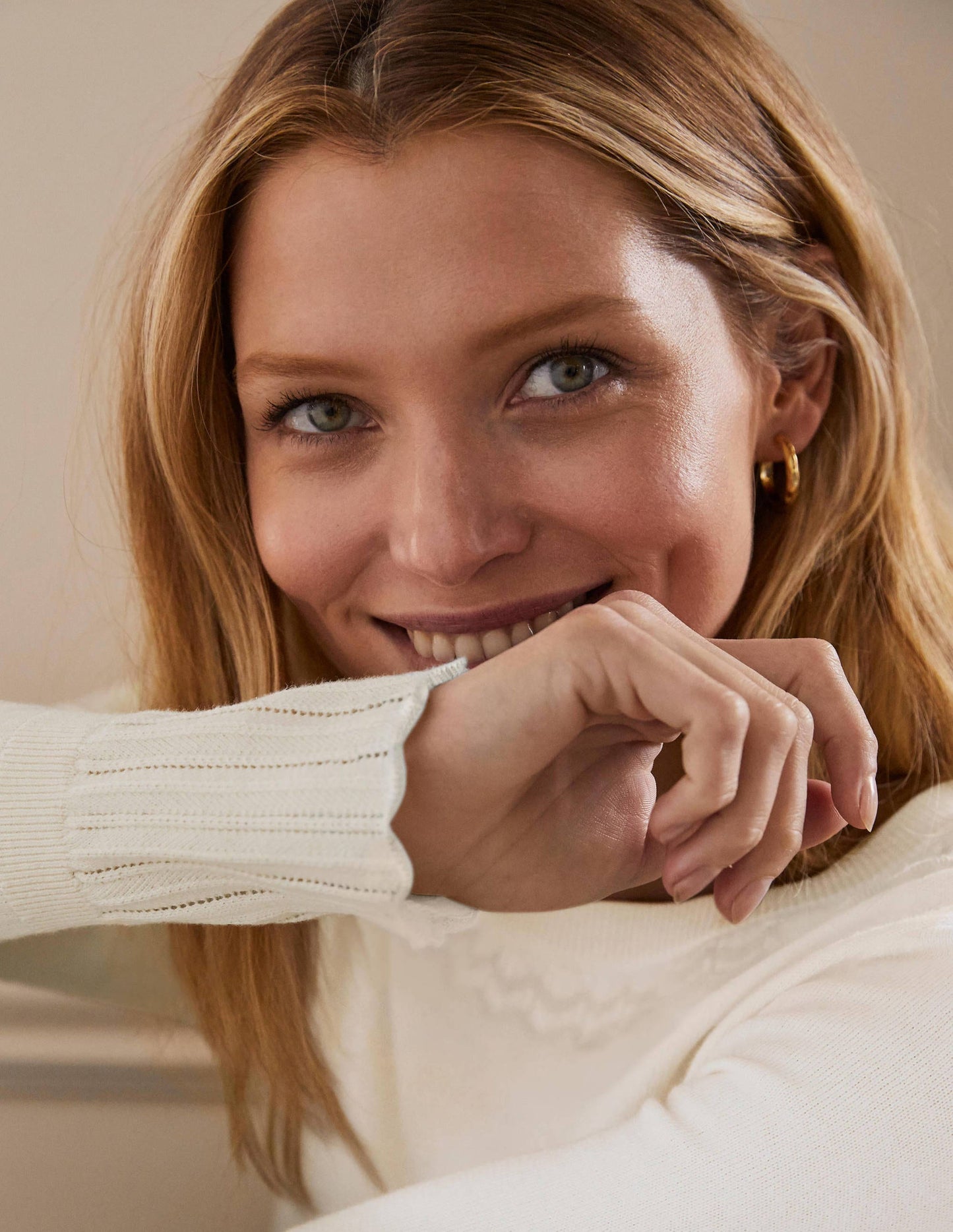 Aimee Pointelle Sweater-Ivory