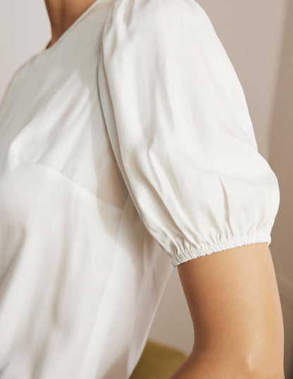 Adriana Puff Sleeve Top-Ivory