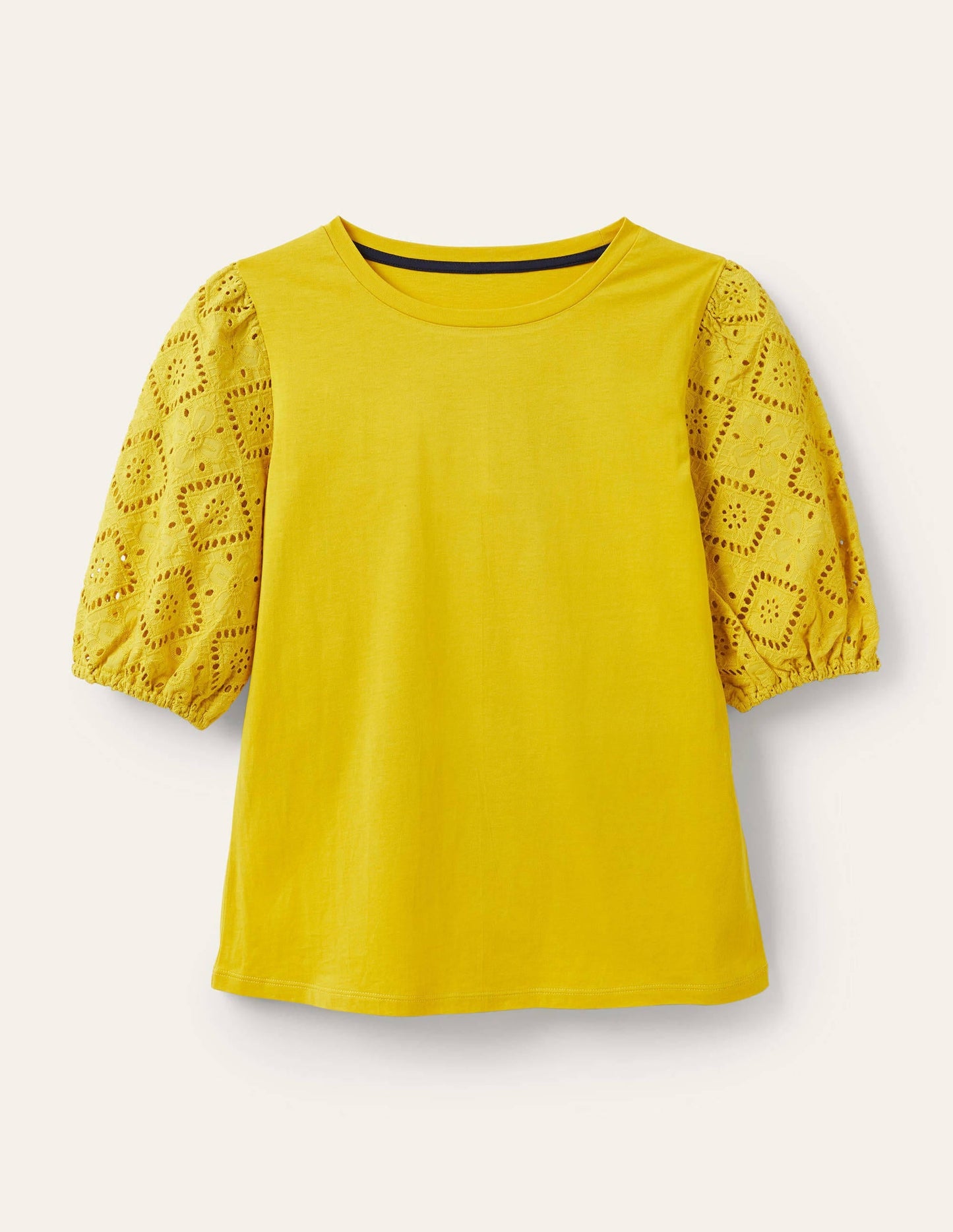 Abigail Puff Sleeve Jersey Top-Daffodil
