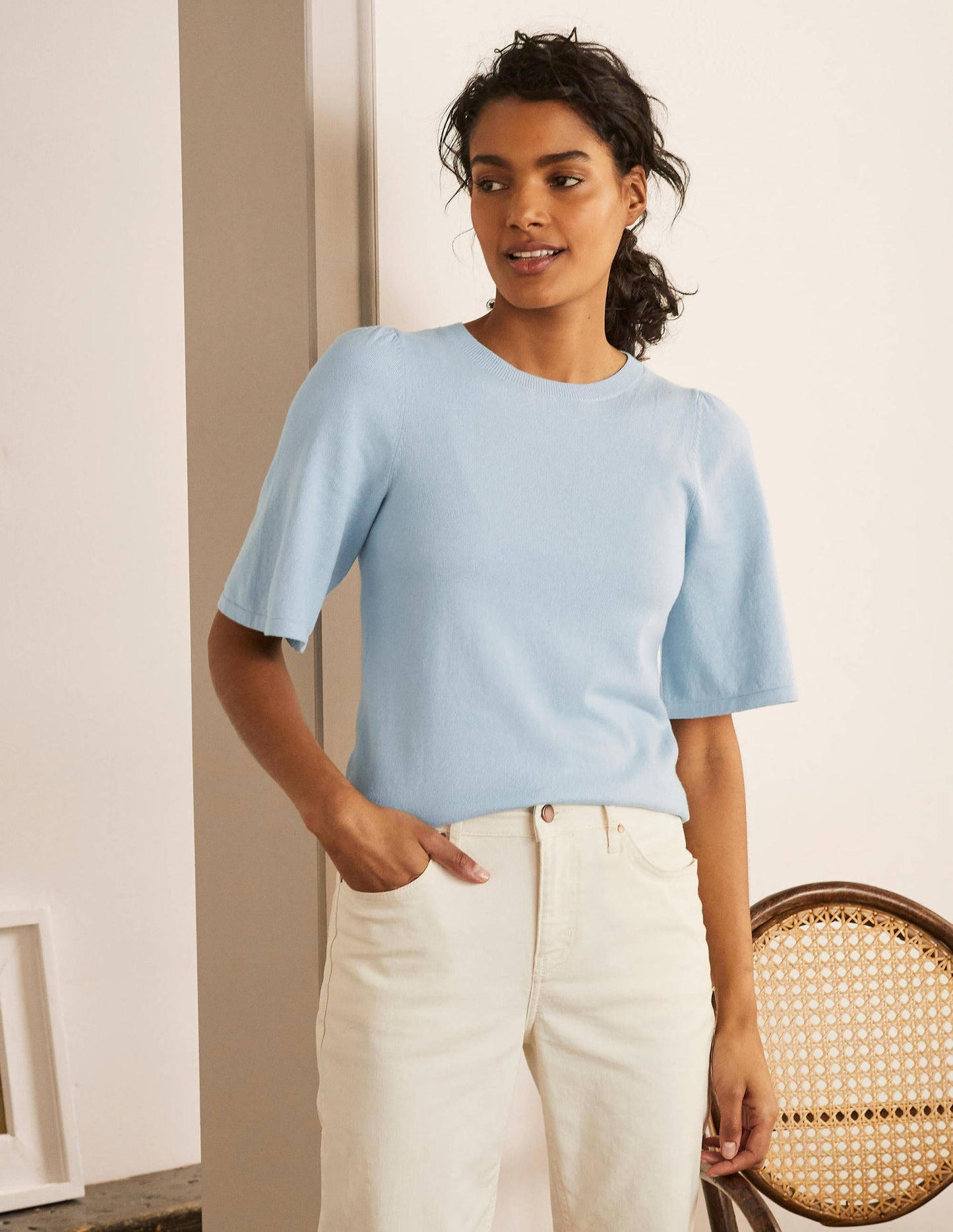 Abbotsbury Knitted Tee-Surf