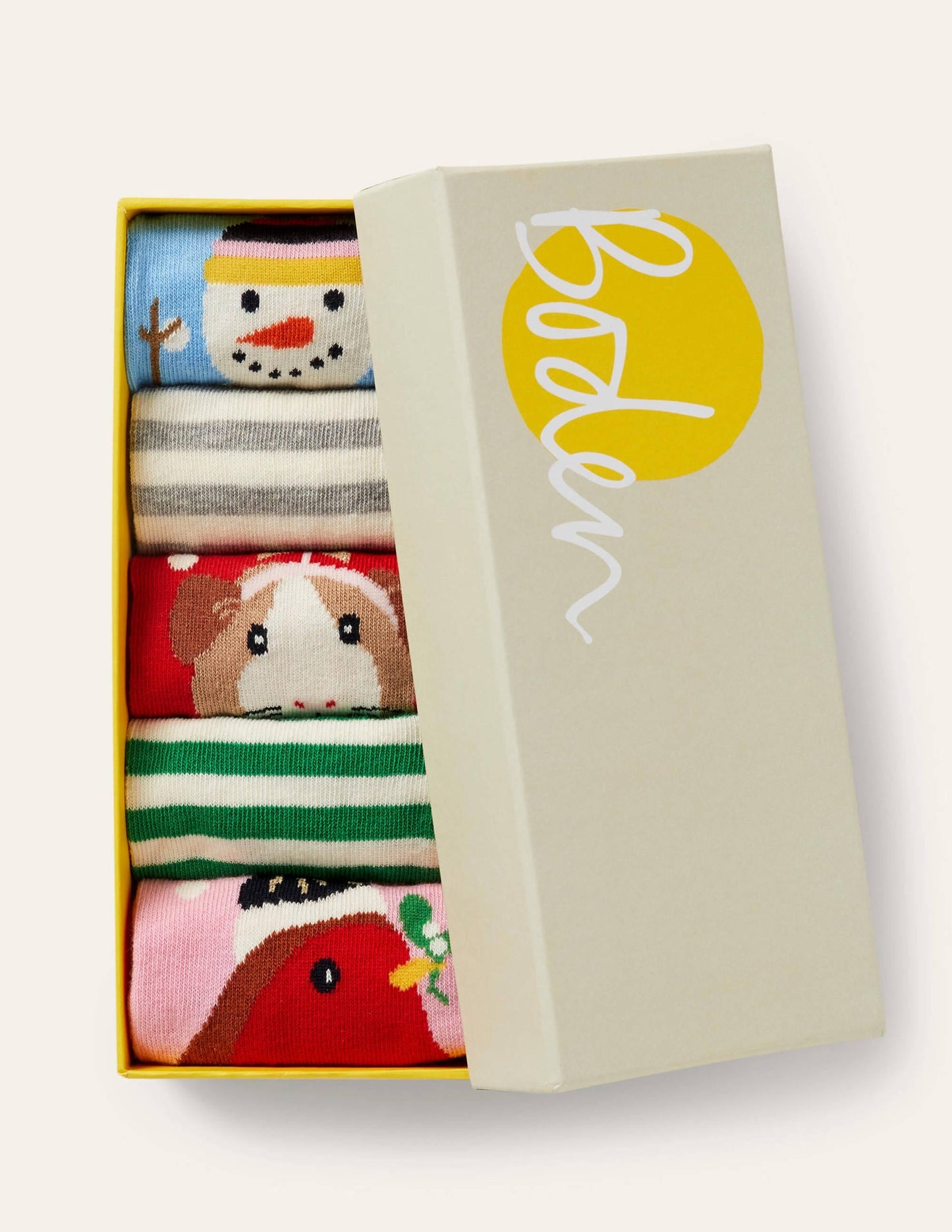 5 Pack Ankle Socks-Mini Me Festive
