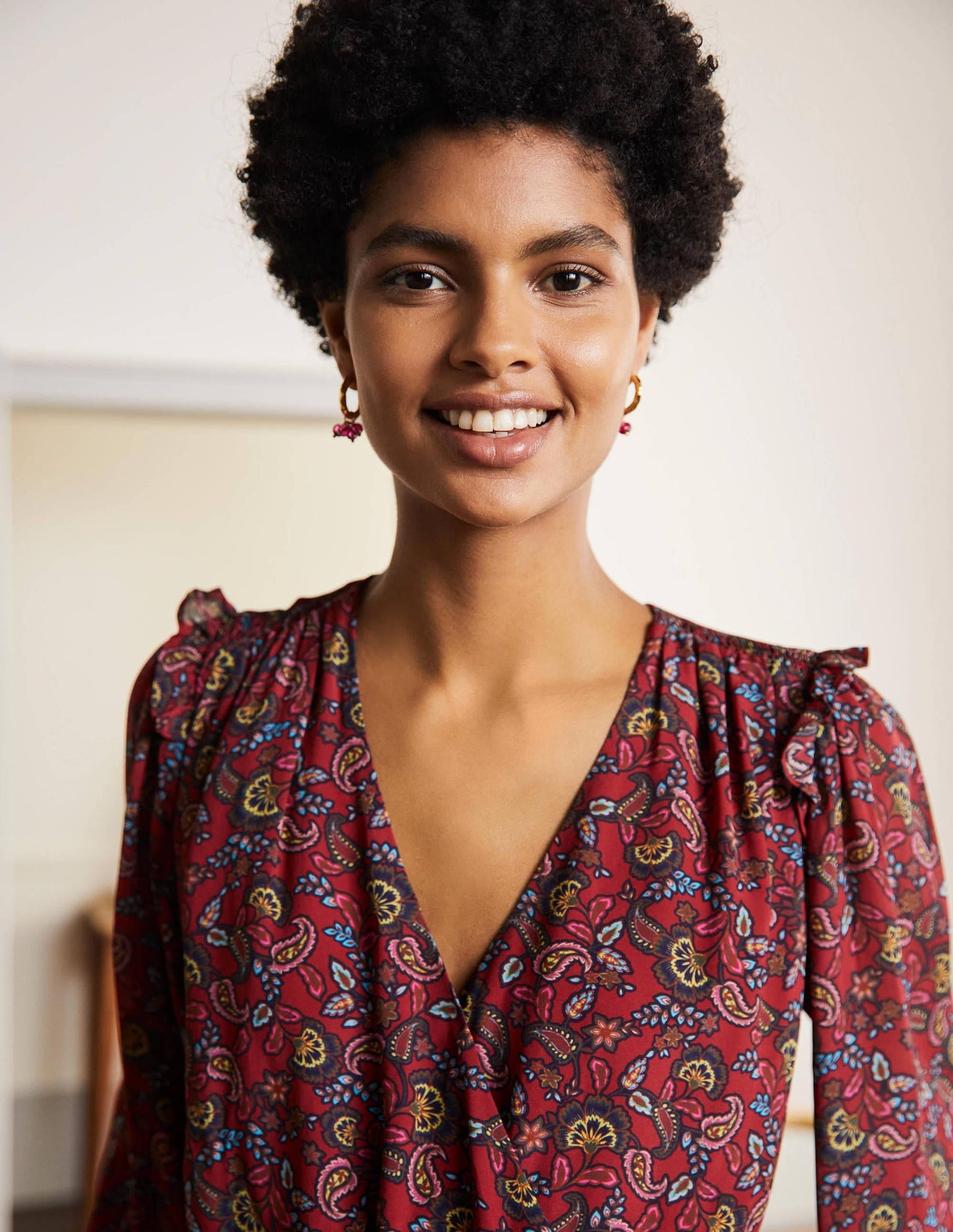 Becky Midi Wrap Dress-Winterberry, Exotic Floral