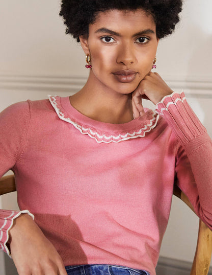 Aimee Pointelle Sweater-Formica Pink