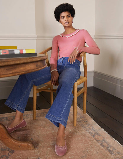 Aimee Pointelle Sweater-Formica Pink