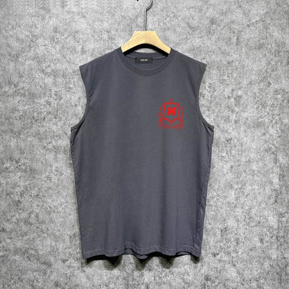 Amiri tank top flower shield printing