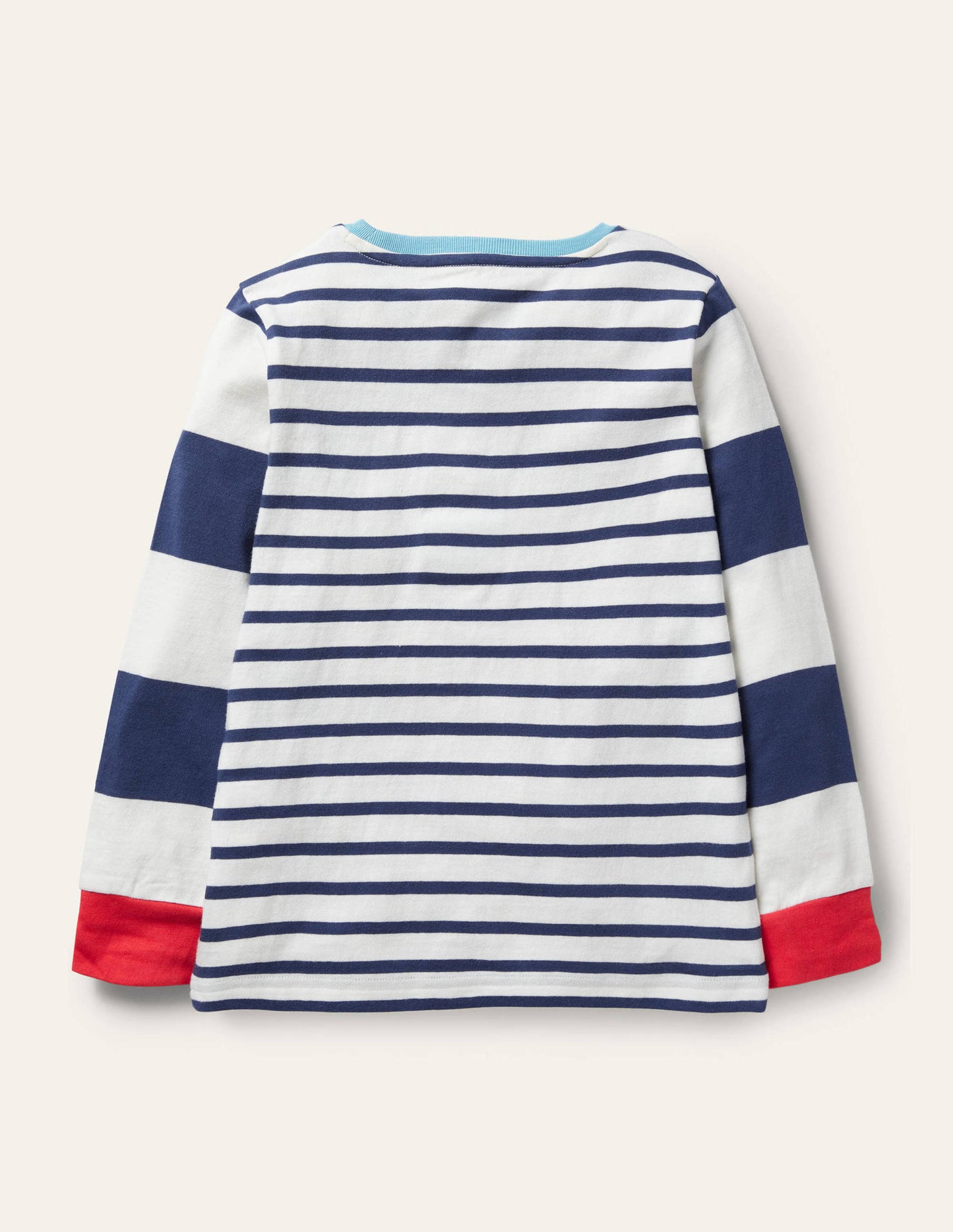 Appliqué Breton T-shirt-College Navy/Ivory Sharks