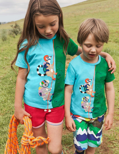 Animal Adventure T-shirt-Aqua Blue Lemurs