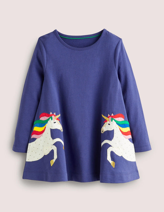 Appliqué Tunic-Starboard Blue Unicorn