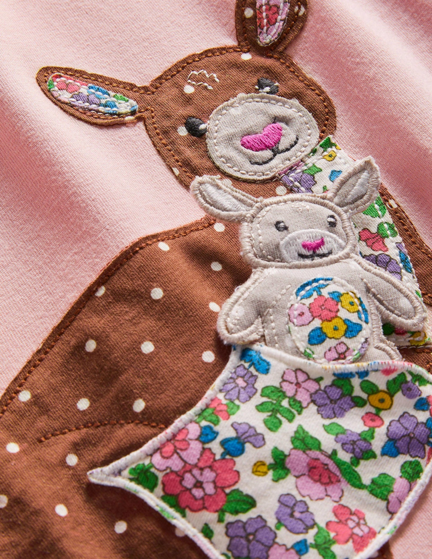 Appliqué Pop Out T-shirt-Provence Dusty Pink Kangaroo