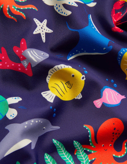 Appliqué Rash Guard-Starboard Blue Under The Sea