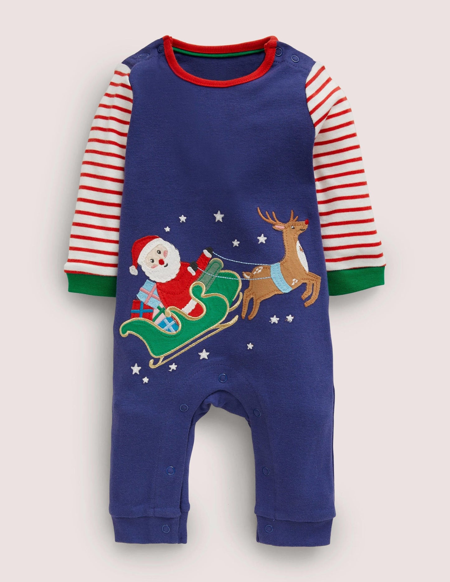 Appliqué Romper-Starboard Blue Festive