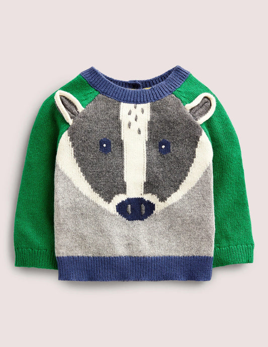 Badger Sweater-Grey Marl Badger