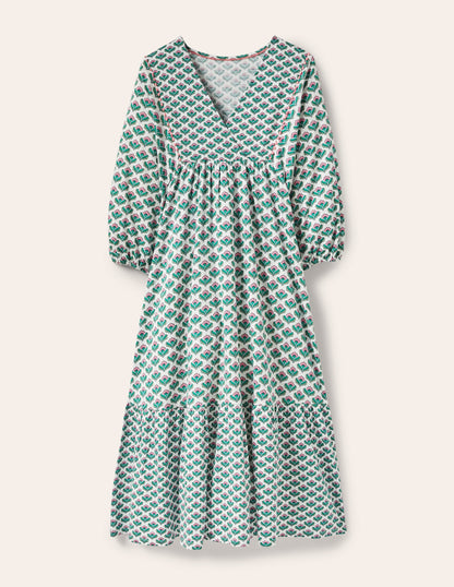 Anita Jersey Midi Dress-Ivy, Oriental Bud